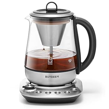 【中古】【未使用】BUYDEEM K176 ホットティーメーカー 電気スマートケトル コーヒー抽出機 紅茶/コーヒー抽出用 自動保温 ドイツ製ショットグラス