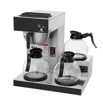 【中古】SYBO 12-Cup Commercial Coffee Maker with 3 Glass Decanters