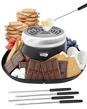 【中古】Tabletop Indoor Electric S'Mores Maker, Flameless Electric Marshmallow Roaster Smores Kit with Marshmallow Roasting Sticks and Trays fo