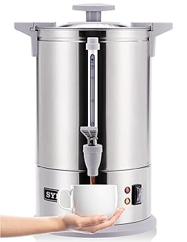 【中古】【未使用】SYBO SR-CP-50B Commercial Grade Stainless Steel Percolate Coffee Maker Hot Water Urn for Catering, 50-Cup 8 L, Grey｜AJIMURA-SHOP