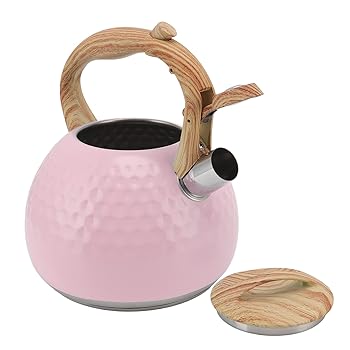 【中古】【未当て嵌める】Lybunair 3L ピンクホイッスルティーケトル - 304 ステンレス鋼鋼ティーポット 木目細かな肌理柄手持ち部分付き添い人 身寄り用 - 至要たるのティーハウスアクセサ その他-家電