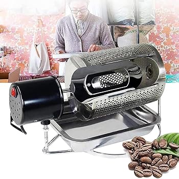 【中古】コーヒー豆ロースター、40W電気コーヒー豆ロースター、ステンレススチールトレイ/可能な窓付き、一度に250G焼きます/低デシベル/毎分25回転