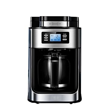 【中古】【未当て嵌める】珈琲機関 1000W珈琲製造業者機関身寄り用自動小銃LED見せびらかす豆圧砕機目あたらしいな挽きアメリカンエスプレッソコーヒーティーミルク1.