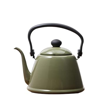【中古】【未当て嵌める】コーヒーポット身寄り用長口ポットコーヒーウォーターケトル手作りコーヒーメーカーエナメルドリップステンレス鋼コーヒーポット (Color : Green,