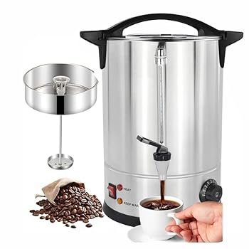 【中古】【未当て嵌める】コーヒーポット 明かり暖めるバケッ25L 商用点数 ステンレス鋼スチール写真 パーコレート 珈琲製造業者 御役目用熱湯壺ディスペンサー 執務室用 コ