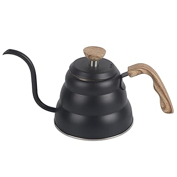 【中古】長い狭いスパウトコーヒーポット-グースネックスパウトコーヒーティーポット-食品グレードのステンレス鋼-耐熱ハンドル-スチームリリースリッド-