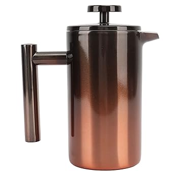 【中古】Lybunair 350ml ステンレススチールフレンチプレスコーヒーメーカー、二重壁断熱押し付けるティーポット、トリプルフィルターシステム付き添い人、至適な抽