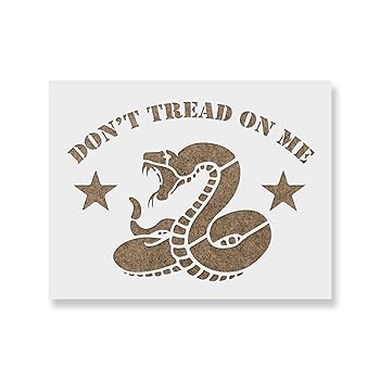 【中古】ないTread On Meステンシルテンプレート ? 再利用可能なGadsden Flagステンシルwith複数サイズあり 8.5\