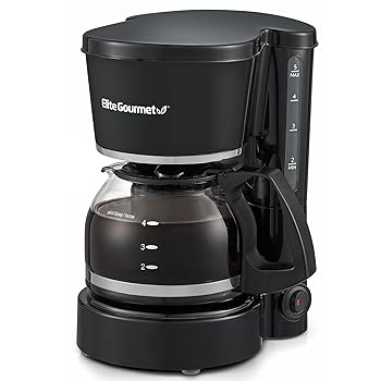 【中古】Elite Cuisine EHC-5055 Automatic Brew \u0026 Drip Coffee Maker with Pause N Serve Reusable Filter, On/Off Switch, Water Level Indicator, 5 C