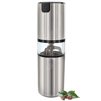 【中古】新しい電気コーヒーグラインダーコーヒーマシンポータブルコーヒーグラインダーUSB充電式コーヒーグラインダー、ステンレス鋼全豆プレスコーヒー