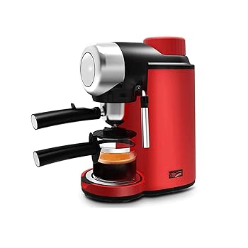 【中古】【未使用】BKWJ 半自動エスプレッソマシン、ハンドコーヒーマシンミルク泡の自炊式の小さなコーヒーマシン、レッドコーヒーメーカー
