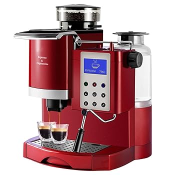 【中古】【未使用】コーヒーメーカー 円錐形のバリの挽いたミルクを粉砕する1つの自動コーヒー機械で3 LCD.画面 カプチーノラテ用 業務用 家庭用エスプレッソメーカ