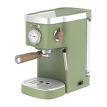 【中古】コーヒーメーカー 自動エスプレッソコーヒーマシン家庭イタリアのコーヒーメーカーラテカプセルコーヒー＆コーヒーパウダー 使いやすい (色 : 緑