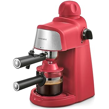 【中古】【未使用】ihomekee エスプレッソマシン 3.5バー エスプレッソ カプチーノマシン 急速加熱機能付き 1~4カップ コーヒーメーカー ミルク泡立ち機能付き スチ