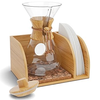 【中古】HEXNUB ? コーヒーメーカー用キャディと蓋 竹製スタンド Chemex Bodum Cosori Carafes用 耐熱マット コーヒー抽出用フィルターホルダー コルク|AJIMURA-SHOP