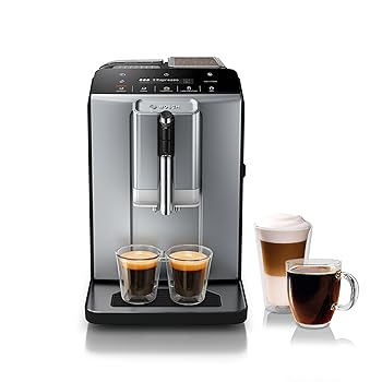 【中古】Bosch TIU20508 300 Series Fully Automatic Espresso Machine with Milk Express (in-cup frother), LCD + Touch Control Panel, Cup Warmer, O