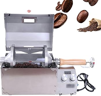 【中古】100-400g商業コーヒートーズ、温度計付き1200Wコーヒー豆ドラムの電気タイプ、ラピッドカーボンチューブ加熱
