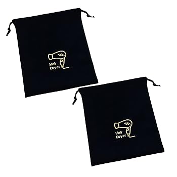 【中古】2個ヘアドライヤーバッグ巾着送風機オーガナイザー収納容器トラベルポーチのための (ブラック) 300 × 260センチメートル260x230cm
