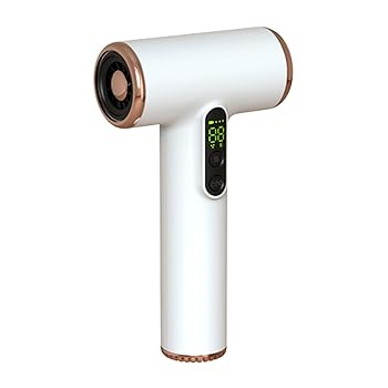 【中古】【未使用】充電式コードレスヘアドライヤー、LEDディスプレイ付きポータブルブロードライヤー、温風＆冷風付きハンドヘルドブロードライヤー、アートペイン