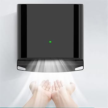 【中古】【未使用】自動誘導ハンドドライヤー、風速80m/sの電動ハンドドライヤー、商用バスルームハンドドライヤー、調節可能な温冷ハンドドライヤー,Black