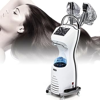 【中古】【未使用】ヘアスチーマーマシン、7 in 1プロフェッショナルスタンドヘアスチーマーヘアドライヤー、LCDパネルとホイール付きパーマヘアドレスサロンSPAマ