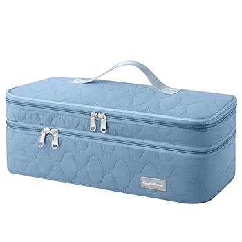 【中古】【未使用】TWOOKTY 2層トラベルキャリーケース ポータブルストレージオーガナイザーバッグ 女性用 レブロンワンステップヘアドライヤーとボリュームマイザ