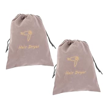 【中古】【未使用】Beatifufu 2個 ベルベット バッグ 巾着 収納 バッグ ユニバーサル ヘア ドライヤー バッグ 生地 ヘア ドライヤー バッグ ヘア ドライヤー バッグ