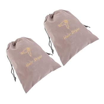 【中古】【未使用】CANIGHT 2個入りユニバーサルヘアドライヤー収納バッグ 旅行用ヘアドライヤーオーガナイザーバッグ 巾着開閉 ソフトベルベットヘアドライヤーバ