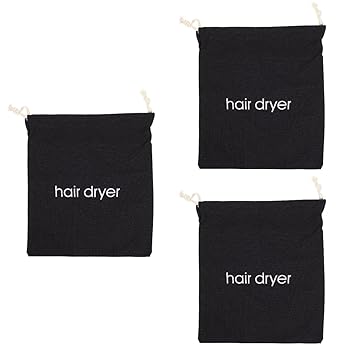 【中古】HAPINARY 3個 収納袋 dry bag トラベルポーチ メイクブラシホルダー 旅行用 トートバッグ 巾着袋 ホテルの バッグ ファブリック Black