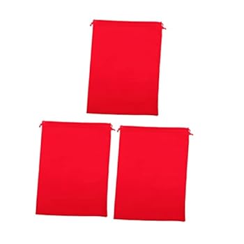 【中古】【未使用】Healeved 3個 収納袋 トラベルバッグ 滑らかな バッグ 大型収納袋 布製 バッグ 巾着 バッグ 旅行用収納袋 フランネル 赤
