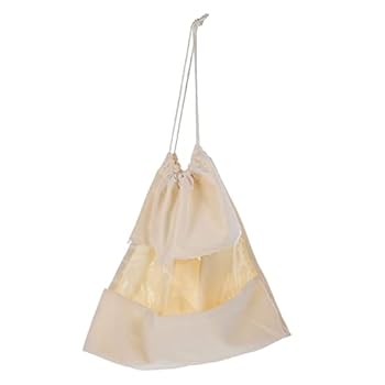 【中古】【未使用】Healvian 収納袋 ユニバーサル 容器 巾着袋 の袋 巻き毛用 巾着収納袋 巾着ポーチ Beige スエード、pvc