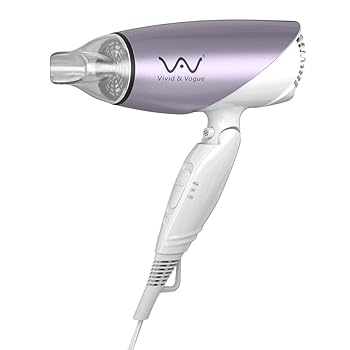 【中古】VAV イオンドライヤー 折りたたみ式 1200Wへアードライヤー ノズル付き 風温＆風量調節可 収納便利