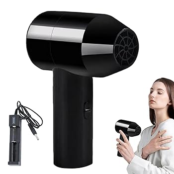 【中古】【未使用】充電式ヘアドライヤー - ポータブル ヘアドライヤー、コードレス ヘアドライヤー 充電式 - USB 充電付きトラベルサイズ ヘアドライヤー |美大生