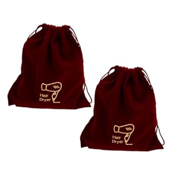 【中古】【未使用】Healvian 2個 ジュエリー収納袋 旅行用ヘアドライヤーバッグ 巾着ヘアドライヤーバッグ 携帯用巾着袋 ヘアツール収納袋 旅行用収納袋 フランネル