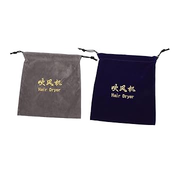 【中古】【未使用】Healvian 2個 収納袋 ハンドバッグ ヘアブロワーコンテナ ポータブル アクセサリー シースルーヘアドライヤーバッグ ストレートナー ブロードラ