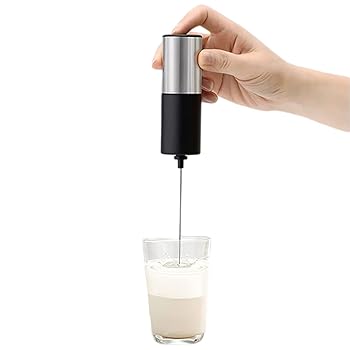 【中古】【未使用】ドリンクミキサー | 泡立て器スタンド付き自動ミルクフォームメーカーハンド泡立て器 - コーヒー、カプチーノ、フラッペ、抹茶、ホットチョコレ