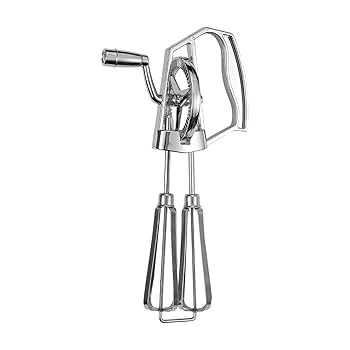 【中古】【未使用】ハンドクランクミキサー、卵泡立て器,ステンレススチール製ノンスティック卵泡立て器 - ハンド電気メッキ卵ビーターダブルホイールステンレス鋼