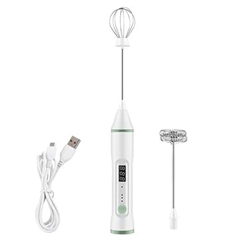 【中古】【未使用】泡立て器打蛋器泡立て機ミルクフォーマー ミルク泡立て器 コーヒー用ステンレス泡立て器付き充電式ミルク泡立て器ハンドヘルドフォームメーカー