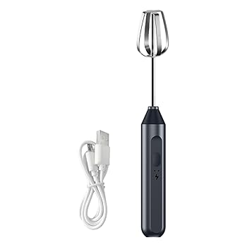 【中古】【未使用】電動ハンドミキサー - ハンドヘルドミルク泡立て器、ワイヤレスハンドヘルドエッグビーター,USB充電式コードレス卵ビーター - ステンレス鋼の撹