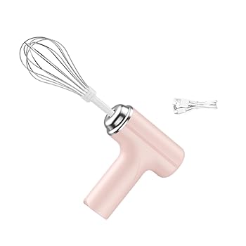 【中古】【未使用】amleso ハンドヘルド電動泡立て器、電動卵ビーター、軽量コードレス卵ビーター、ハンドミキサー、調理用ハンドヘルド卵泡立て器, ピンクシングル