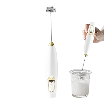 【中古】【未使用】Milk Frother, Handheld Milk Frother, Rechargeable Milk Frother, Coffee Frother Wand, Frother For Cappuccino, Portable Milk Frother, Han