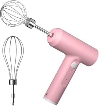 【中古】Tufduzo 3段変速USB充電電動泡立て器クリームホイッパー攪拌スティックケーキベーキングハンドヘルドミキサー自動泡立て機 (ピンク,双頭)