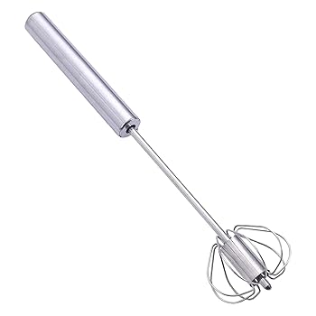 【中古】【未使用】ステンレススチール半自動泡立て器 - 半自動回転ハンドミキサー手動卵ビータ: 当社の卵泡立て器はステンレスで作られており、日常の磨耗に耐ー泡