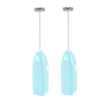 【中古】【未使用】NUOLUX 2個 ミニ エッグ ミキサー 自動 電動 ハンドヘルド エッグ ハンド ブレンダー ミニ ブレンダー エッグ ビーター ミルク 泡立て器 ブルー