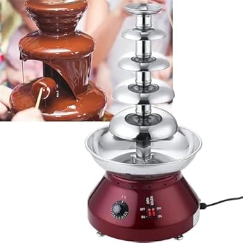 【中古】5段チョコレートファウンテンマシン、温度調整可能、チョコレートDIYウォーターフォールフォンデュ、レストランビュッフェ用