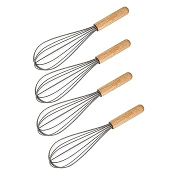 【中古】【未使用】MAGICLULU 4個 泡立て器 ハンドミキサー hand mixer 木製ハンドルの泡立て器 キッチンツール キッチンハンドミキサー 竹