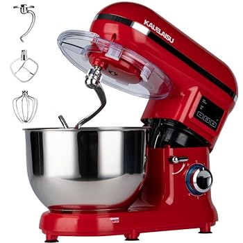 【中古】KALELAISU スタンドミキサー 5.5L大容量ボウル 7段階変速 99分タイマー機能 3種類アタッチメント付き 低騒音 業務用スタンドミキサー 卓上型ミキ