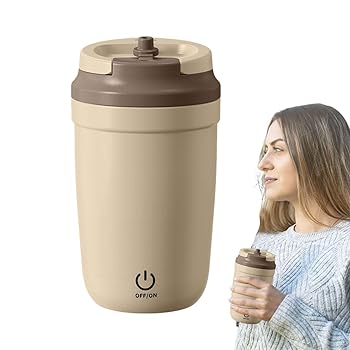 【中古】自動自動撹拌コーヒーマグ | 電気ステンレス鋼セルフミキシングコーヒータンブラー - コーヒー、紅茶、ミルク、チョコレート、家庭、オフィス、