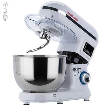 【中古】KALELAISU スタンドミキサー 業務用ミキサー 5.5L大容量ボウル 7段階変速 99分タイマー機能 3種類アタッチメント付き 低騒音 混ぜる・練る・泡立