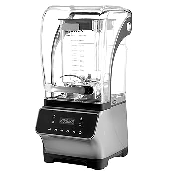 【中古】RAAKIMO ミキサー 1.8L大容量 ブレンダー 遮音カバー付き 低騒音 一台多役 ジューサー スムージー 氷 野菜 果物 粉砕機 フードプロセッサー 多機